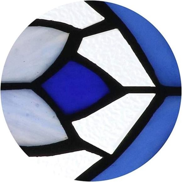 Stained Glass Windows Hanging Suncatchers Flower Blue, 6" x 6" - Picture 3 of 8